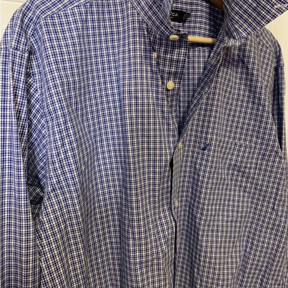 Nautica Blue‎ Checkered Men's sz xl Shirt